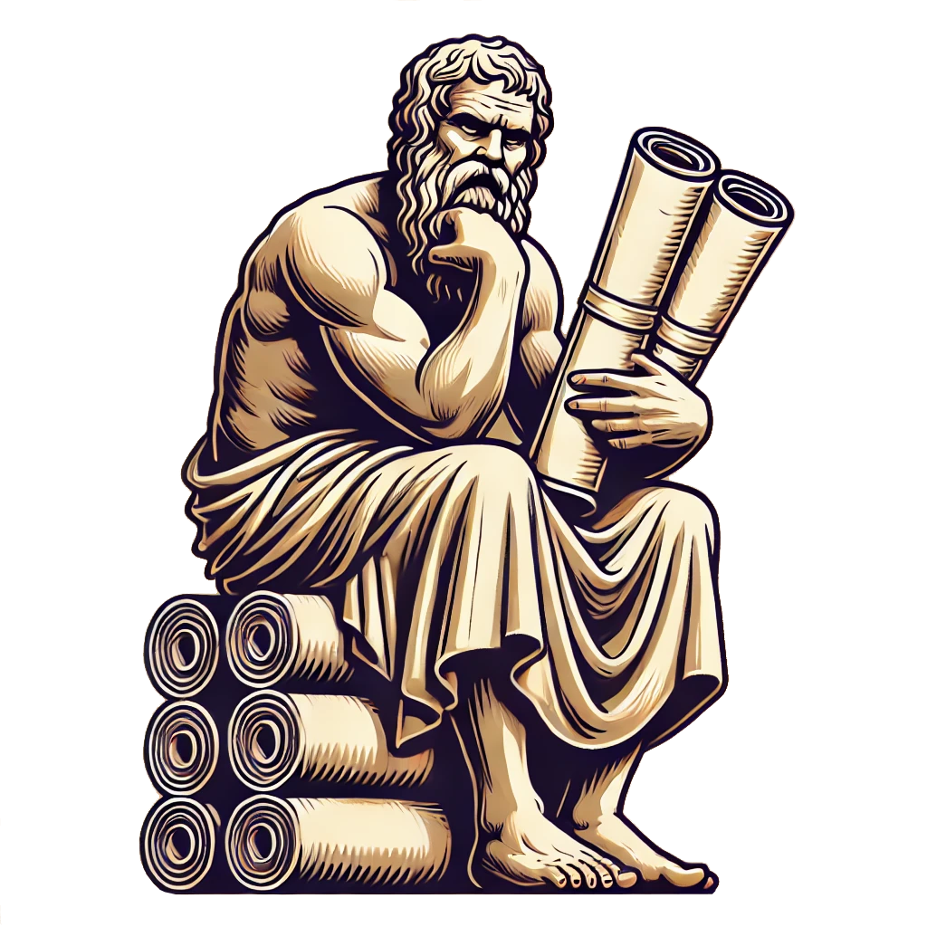 Socrates Stacks of Scrolls